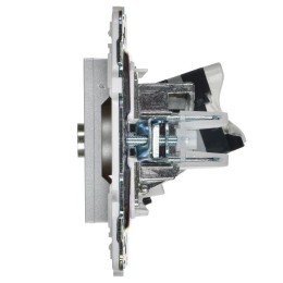 Розетка двойная TV+RJ45 кат.5E SKANDY SK-A14S серебр. IEK SK-AK20-1-K23