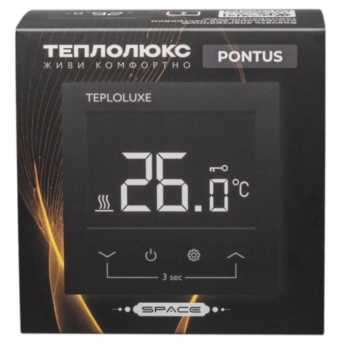 Терморегулятор электронный Pontus Space черн. Теплолюкс 100037059500