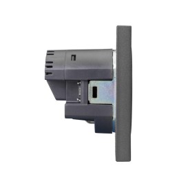 Розетка 1-м СП STRONG MIELE 16А с заземл. защ. шторки с USB A+C быстрой зарядки 5В/3А графит Kranz K