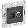 Розетка двойная TV+RJ45 кат.5E SKANDY SK-A14T титан IEK SK-AK20-1-K48