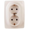 Розетка 2-м СП Эра12 12-2116-02 16А IP20 16AX 250В 2х2P+E Schuko винт сл. кость Эра Б0029239