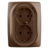 Розетка 2-м СП Эра12 12-2106-13 16А IP20 16AX 250В 2х2P+E Schuko бронз. Эра Б0031235