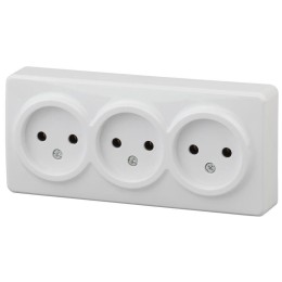 Розетка 3-м ОП Эра Эксперт 11-2207-01 16А IP20 250В 3х2P бел. Эра Б0020697