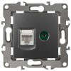 Розетка компьютерная + телевизионная Эра12 12-3110-12 RJ45 + TV IP20 графит Эра Б0027447