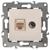Розетка компьютерная + телевизионная Эра12 12-3110-02 RJ45 + TV IP20 сл. кость Эра Б0027442