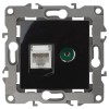 Розетка компьютерная + телевизионная Эра12 12-3110-06 RJ45 + TV IP20 черн. Эра Б0027446