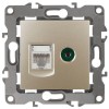 Розетка компьютерная + телевизионная Эра12 12-3110-04 RJ45 + TV IP20 шампань Эра Б0027444