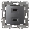 Устройство зарядное USB 12-4110-12 5В-2100мА графит ЭРА Б0027497