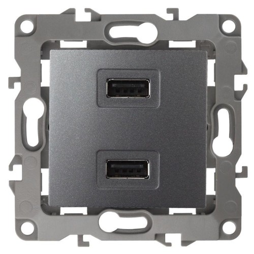 Устройство зарядное USB 12-4110-12 5В-2100мА графит ЭРА Б0027497