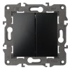 Выключатель 2-кл. СП Elegance 14-1104-05 10А IP20 250В 10AX механизм антрацит Эра Б0034234