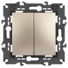 Переключатель 2-кл. СП Elegance 14-1106-04 10А IP20 250В 10AX механизм шампань Эра Б0034246