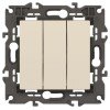 Выключатель 3-кл. СП Elegance 14-1107-02 10А IP20 250В 10AX механизм сл. кость Эра Б0034250