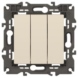 Выключатель 3-кл. СП Elegance 14-1107-02 10А IP20 250В 10AX механизм сл. кость Эра Б0034250
