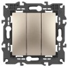 Выключатель 3-кл. СП Elegance 14-1107-04 10А IP20 250В 10AX механизм шампань Эра Б0034253
