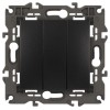 Выключатель 3-кл. СП Elegance 14-1107-05 10А IP20 250В 10AX механизм антрацит Эра Б0034254