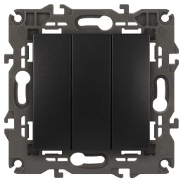 Выключатель 3-кл. СП Elegance 14-1107-05 10А IP20 250В 10AX механизм антрацит Эра Б0034254