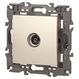 Розетка телевизионная одиночная TV 1мод. Elegance 14-3101-04 IP20 шампань Эра Б0034293