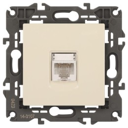 Розетка компьютерная 1-м Elegance 14-3107-02 RJ45 IP20 механизм сл. кость Эра Б0034303