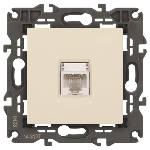 Розетка компьютерная 1-м Elegance 14-3107-02 RJ45 IP20 механизм сл. кость Эра Б0034303