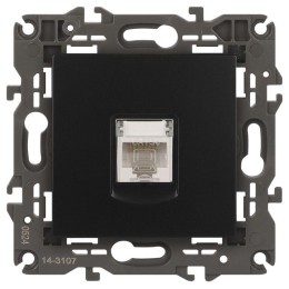 Розетка компьютерная 1-м Elegance 14-3107-05 RJ45 IP20 механизм антрацит Эра Б0034306