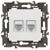 Розетка компьютерная 2-м Elegance 14-3108-01 RJ45 IP20 механизм бел. Эра Б0034308