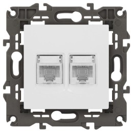 Розетка компьютерная 2-м Elegance 14-3108-01 RJ45 IP20 механизм бел. Эра Б0034308