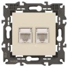 Розетка компьютерная 2-м Elegance 14-3108-02 RJ45 IP20 механизм сл. кость Эра Б0034309