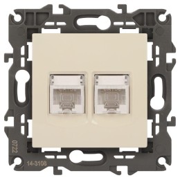 Розетка компьютерная 2-м Elegance 14-3108-02 RJ45 IP20 механизм сл. кость Эра Б0034309