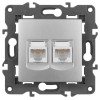 Розетка компьютерная 2-м Elegance 14-3108-03 RJ45 IP20 механизм алюм. Эра Б0034310