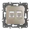Розетка компьютерная 2-м Elegance 14-3108-04 RJ45 IP20 механизм шампань Эра Б0034311