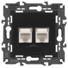 Розетка компьютерная 2-м Elegance 14-3108-05 RJ45 IP20 механизм антрацит Эра Б0034312