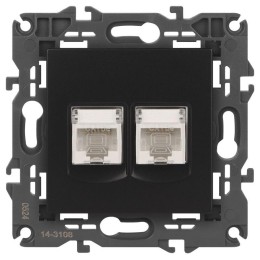 Розетка компьютерная 2-м Elegance 14-3108-05 RJ45 IP20 механизм антрацит Эра Б0034312