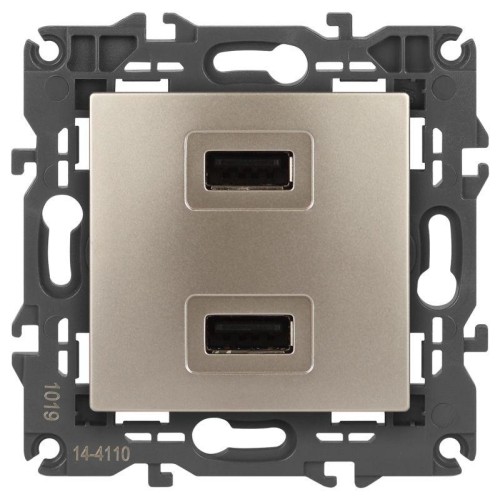 Устройство зарядное USB 14-4110-04 5В-2100мА Elegance шампань ЭРА Б0034371