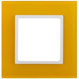 Рамка 1-м 14-5101-21 стекло Elegance желт.+бел. ЭРА Б0034476
