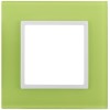 Рамка 1-м 14-5101-26 стекло Elegance лайм+бел. ЭРА Б0034480