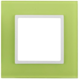 Рамка 1-м 14-5101-26 стекло Elegance лайм+бел. ЭРА Б0034480