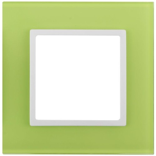 Рамка 1-м 14-5101-26 стекло Elegance лайм+бел. ЭРА Б0034480