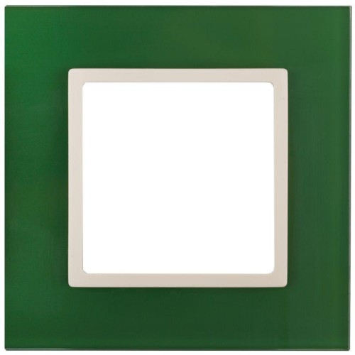 Рамка 1-м 14-5101-27 стекло Elegance зел.+сл. кость ЭРА Б0034481