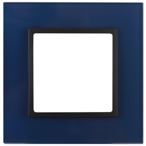 Рамка 1-м 14-5101-29 стекло Elegance синий+антрацит ЭРА Б0034483
