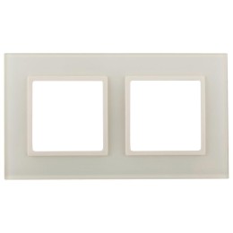 Рамка 2-м 14-5102-02 стекло Elegance сл. кость+сл. кость ЭРА Б0034489