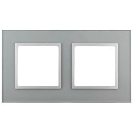 Рамка 2-м 14-5102-03 стекло Elegance алюм.+алюм. ЭРА Б0034490