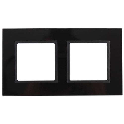Рамка 2-м 14-5102-05 стекло Elegance черный+антрацит ЭРА Б0034492