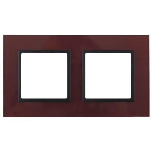 Рамка 2-м 14-5102-25 стекло Elegance бордо+антрацит ЭРА Б0034497