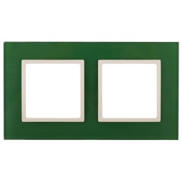 Рамка 2-м 14-5102-27 стекло Elegance зел.+сл. кость ЭРА Б0034499