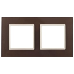 Рамка 2-м 14-5102-31 стекло Elegance мокко+сл. кость  ЭРА Б0034503