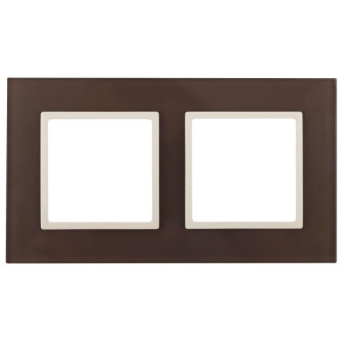 Рамка 2-м 14-5102-31 стекло Elegance мокко+сл. кость  ЭРА Б0034503