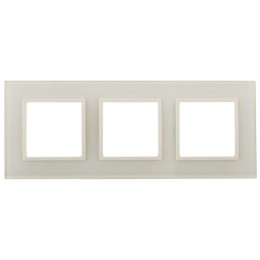Рамка 3-м 14-5103-02 стекло Elegance сл. кость+сл. кость ЭРА Б0034507