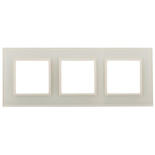 Рамка 3-м 14-5103-02 стекло Elegance сл. кость+сл. кость ЭРА Б0034507