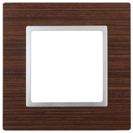 Рамка 1-м 14-5301-10 дерево Elegance венге+алюм ЭРА Б0034569