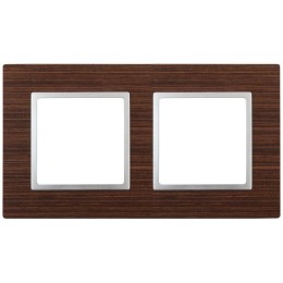 Рамка 2-м 14-5302-10 дерево Elegance венге+алюм ЭРА Б0034575